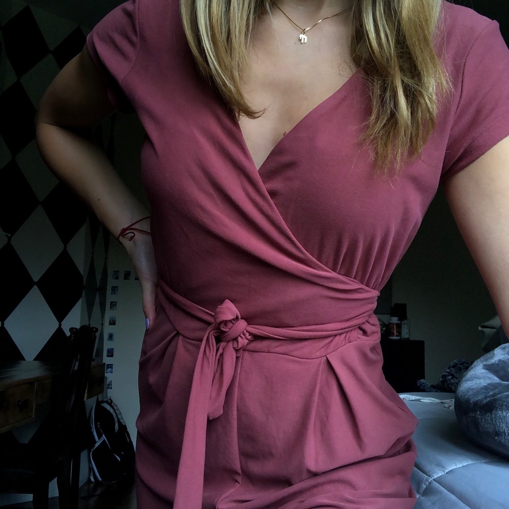 Velvet soft rose jumpsuit